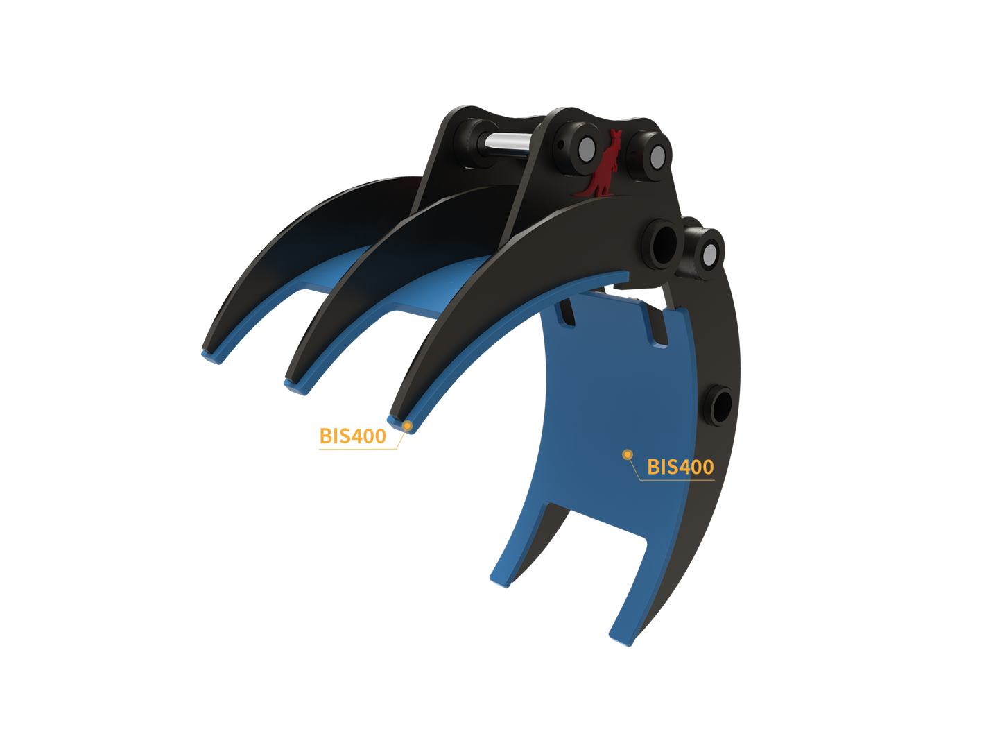 Roo Attachments 400mm mechanical grab for 1.5t-1.8t mini excavators, additional view