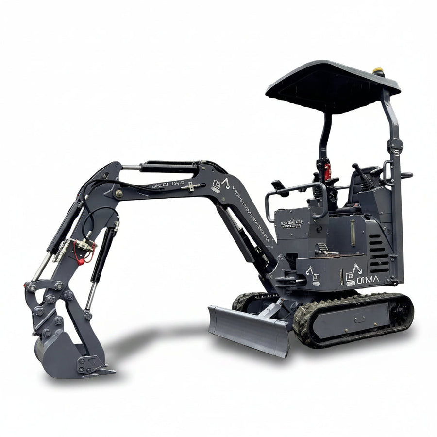 AM10 Grey 1.0T Mini Excavator Front Right