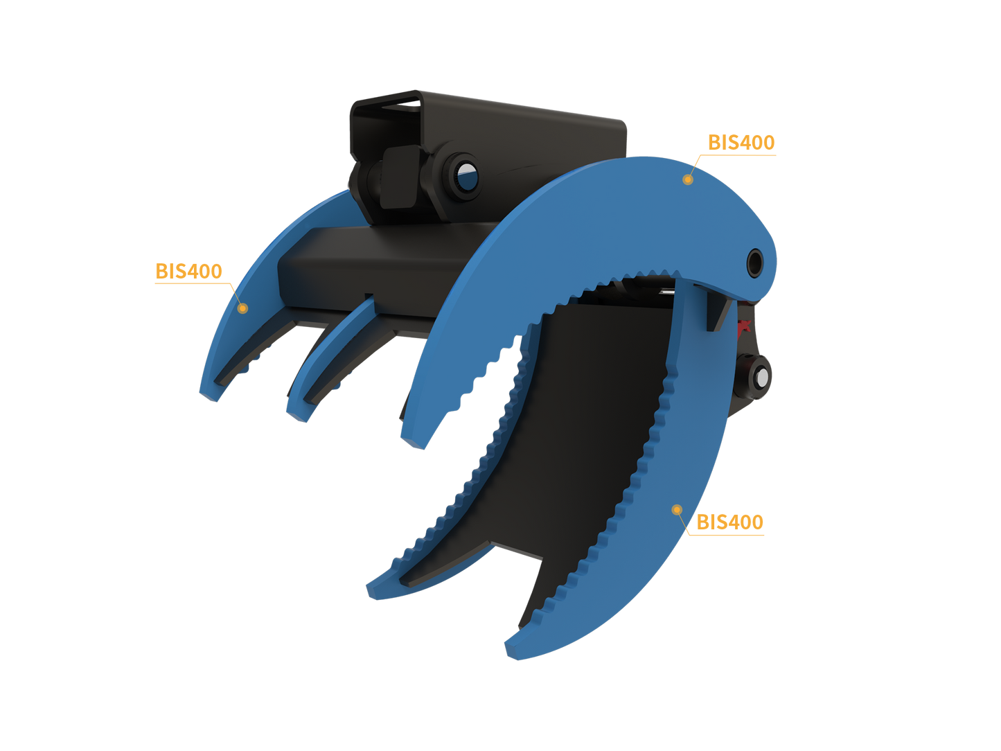 Roo Attachments 400mm hydraulic grab for 1.5t-1.8t mini excavators, additional view