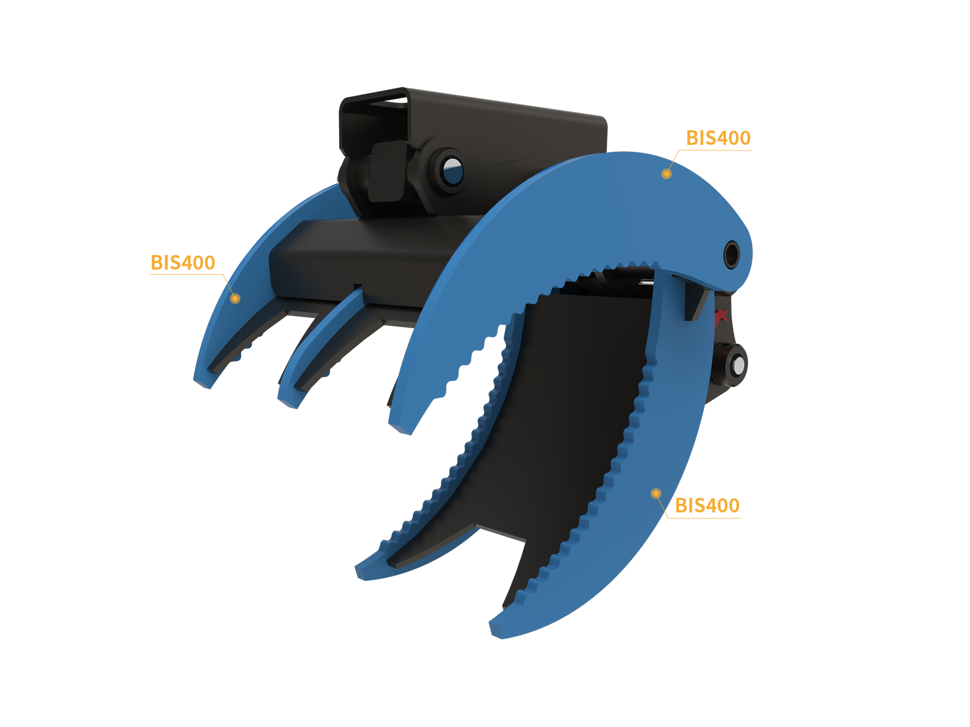 Roo Attachments 400mm hydraulic grab for 1.5t-1.8t mini excavators, additional view