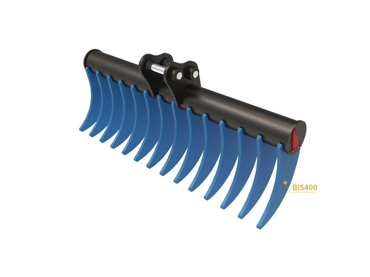 Roo Attachments 1000mm stick rake for 1.5t-1.8t mini excavators, additional view