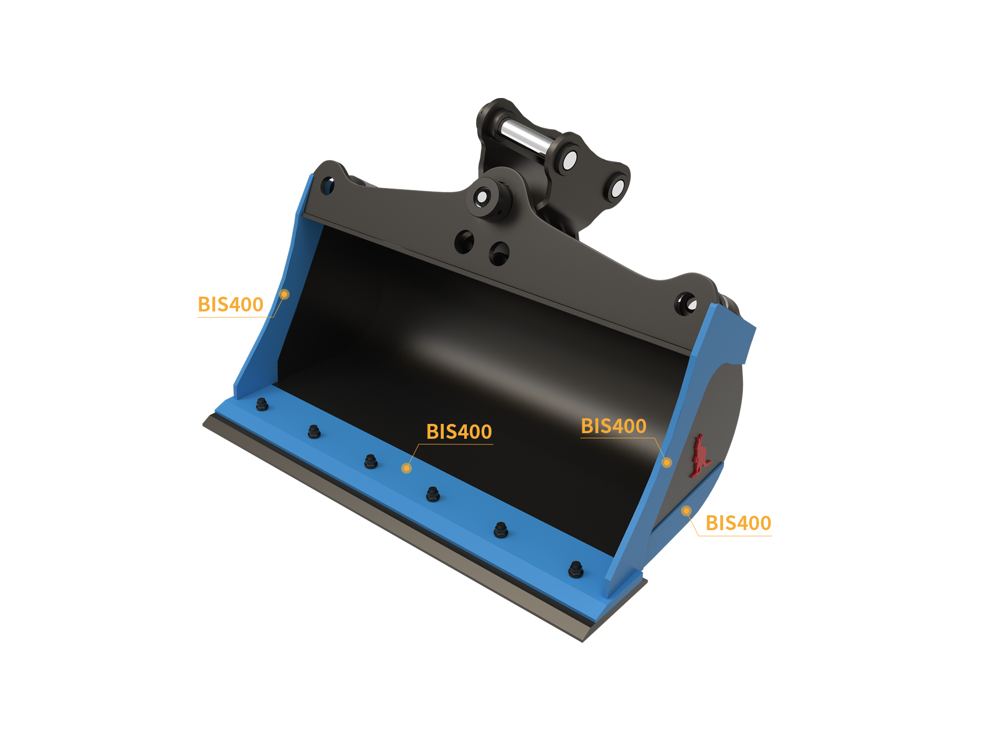 Roo Attachments 1000mm hydraulic tilting mud bucket for 1.5t-1.8t mini excavators, additional view