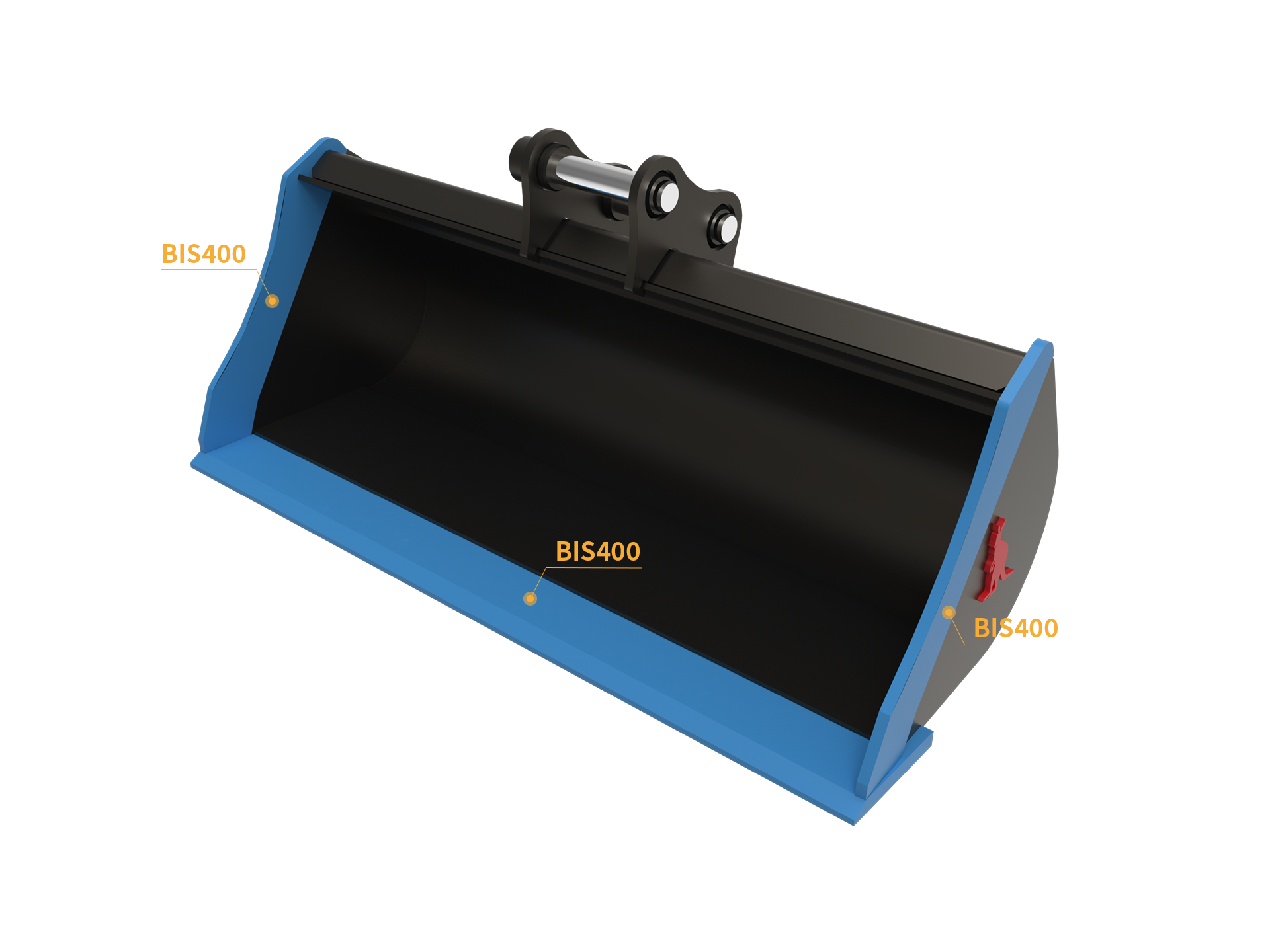 Roo Attachments 800mm mud and batter bucket for 0.8t-1.0t mini excavators, additional view