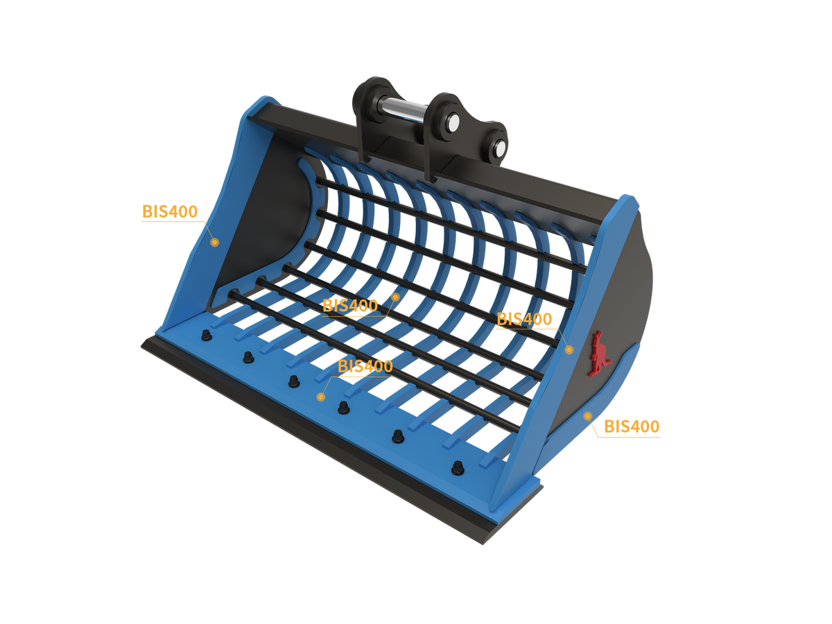 Roo Attachments 1000mm skeleton sieve bucket for 2.0t-2.7t mini excavators, additional view