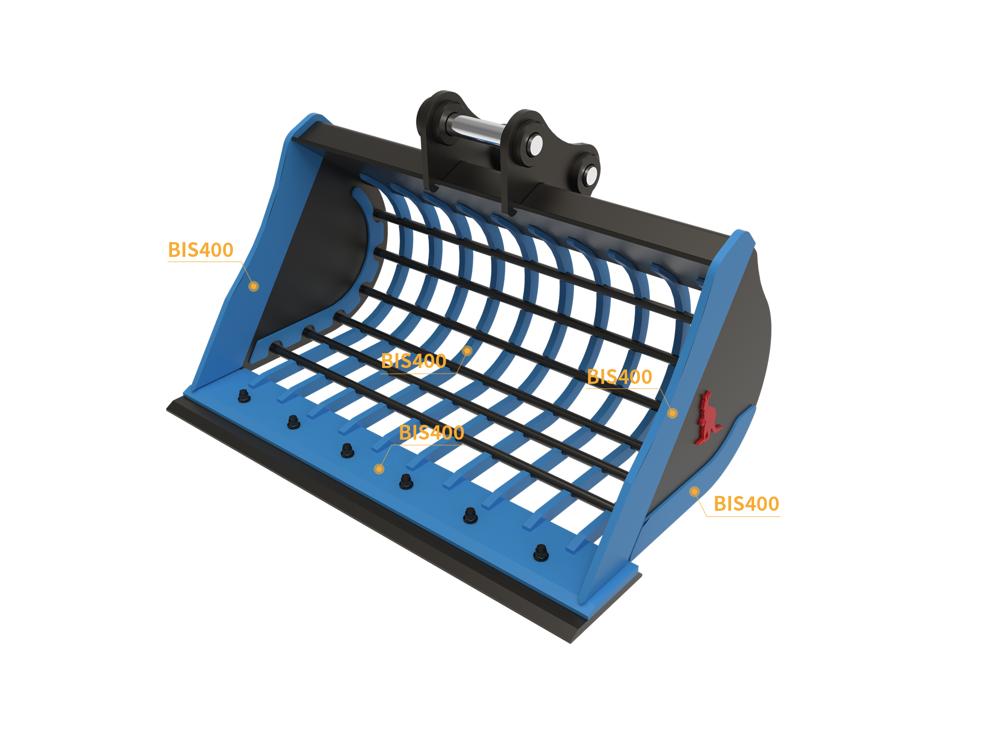 Roo Attachments 1000mm skeleton sieve bucket for 2.0t-2.7t mini excavators, additional view