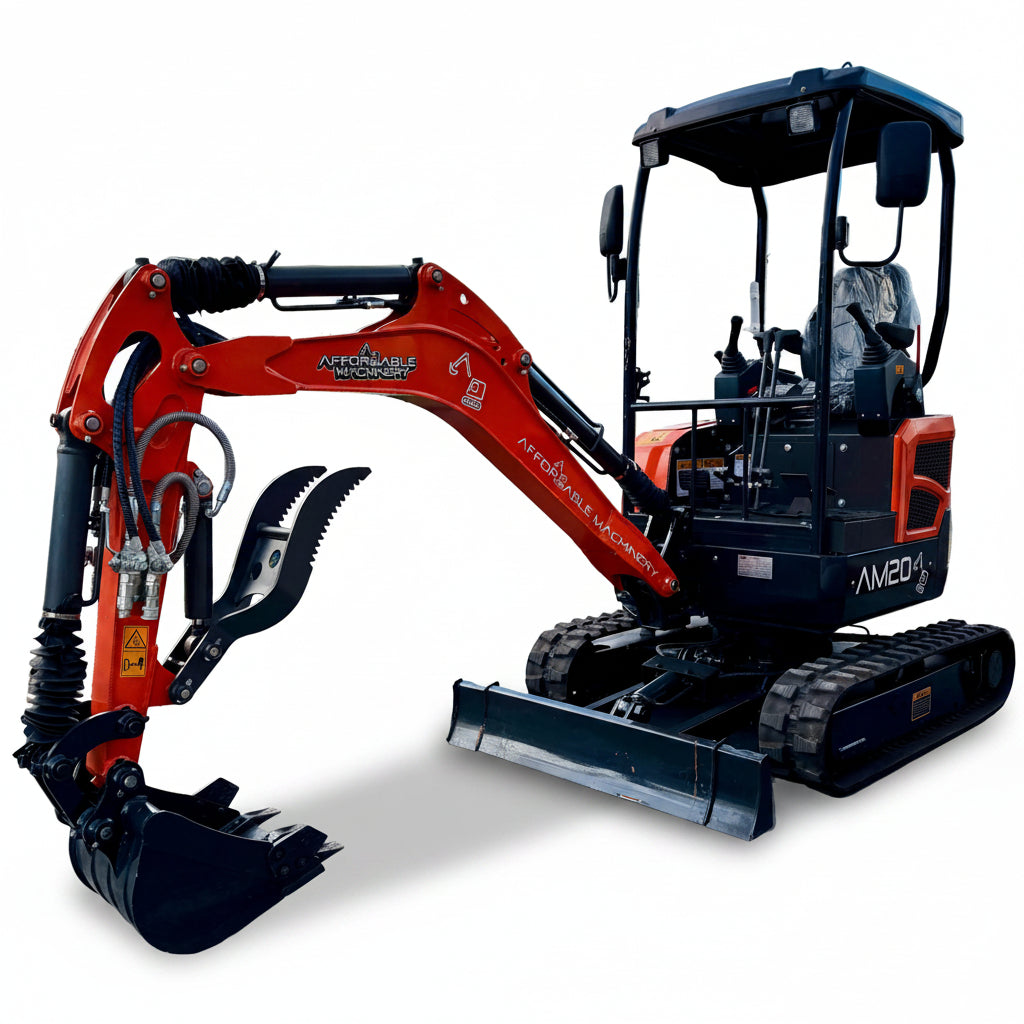AM20 2.0T Mini Excavator Package - full machine, orange, Affordable Machinery decals