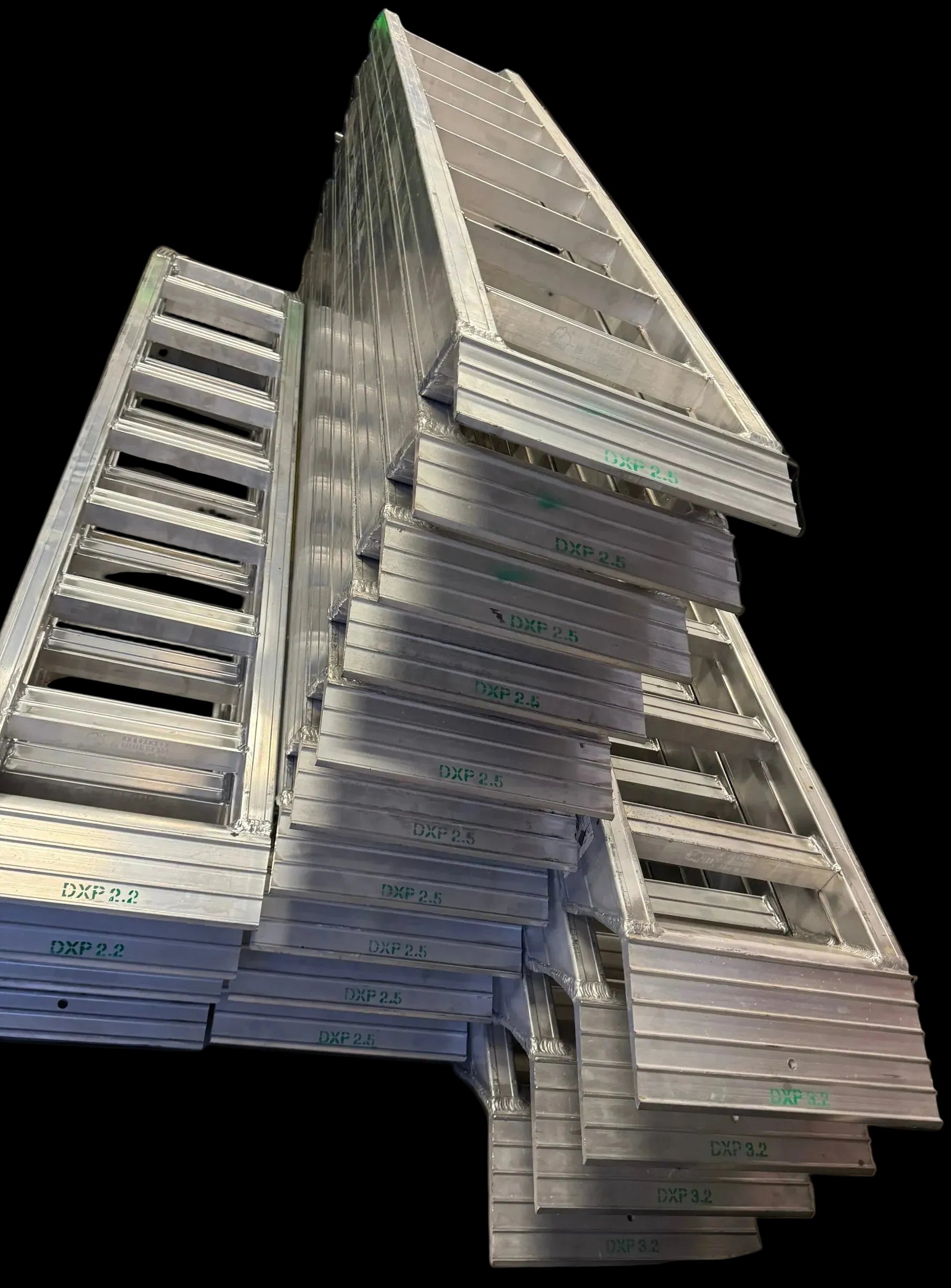 Stack of alloy loading ramps
