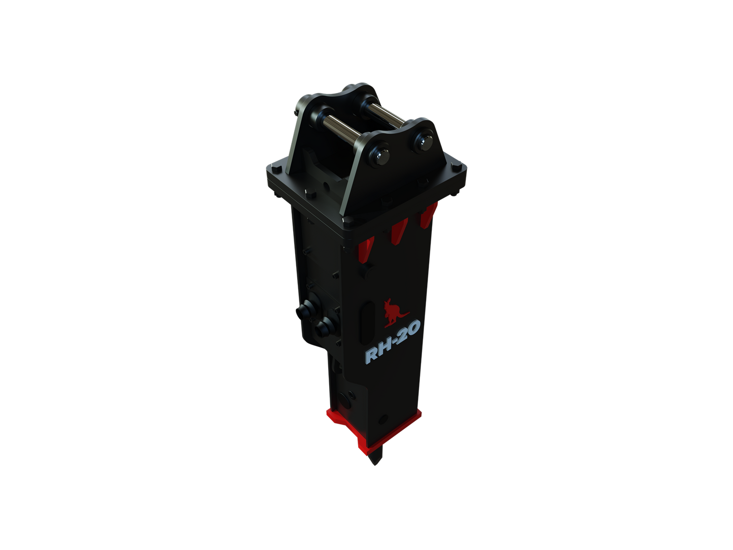 Roo Attachments RH-20 hydraulic rock breaker for 1.2t-2.7t mini excavators, additional view