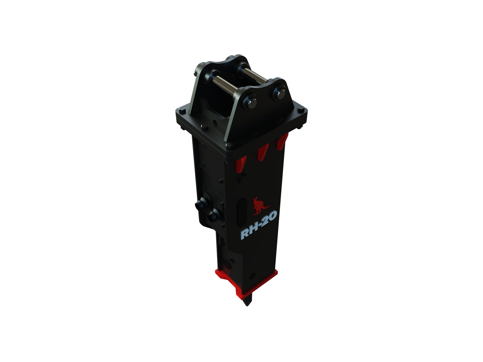Roo Attachments RH-20 hydraulic rock breaker for 1.2t-2.7t mini excavators, additional view