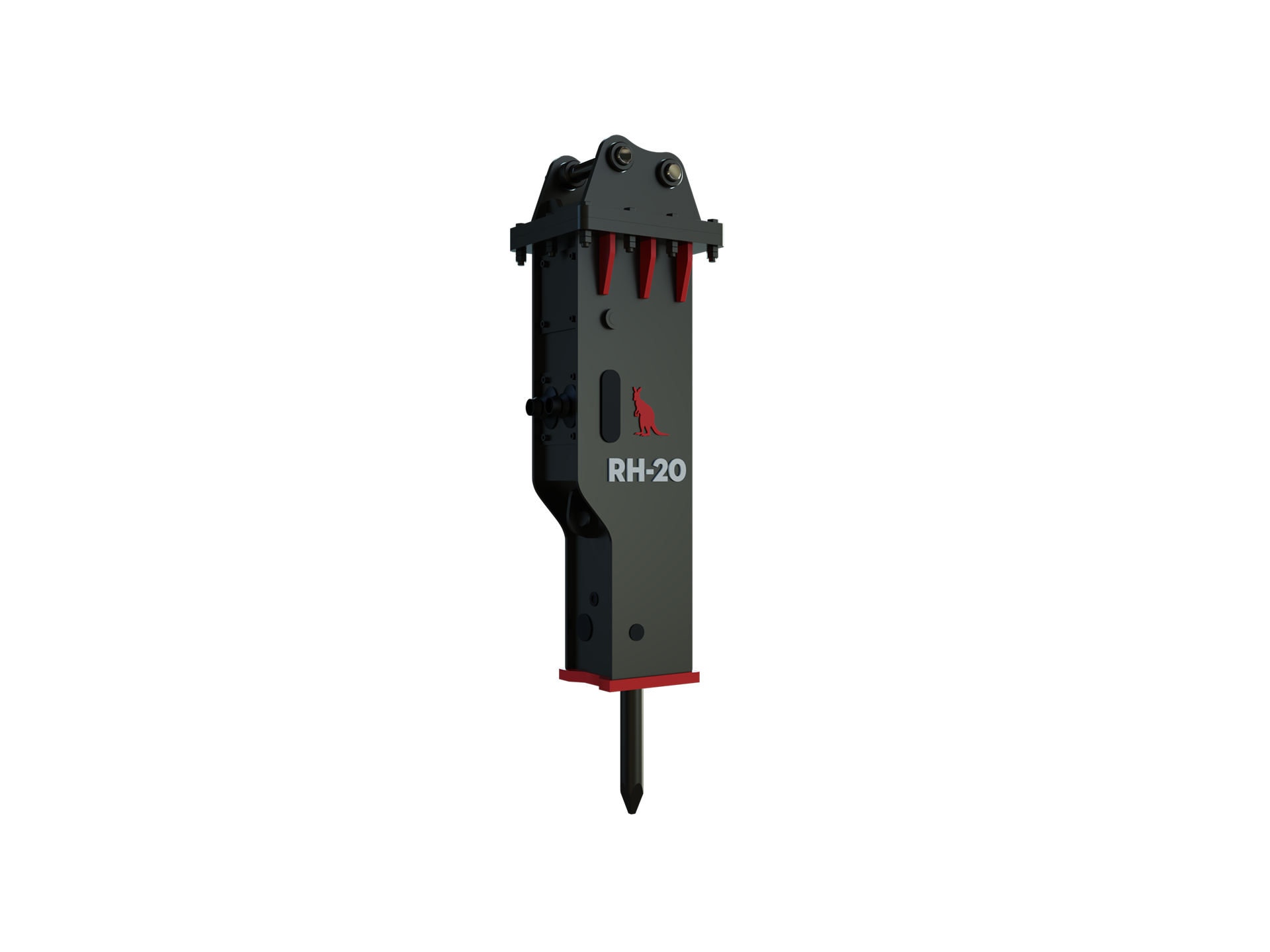 Roo Attachments RH-20 hydraulic rock breaker for 1.2t-2.7t mini excavators, additional view