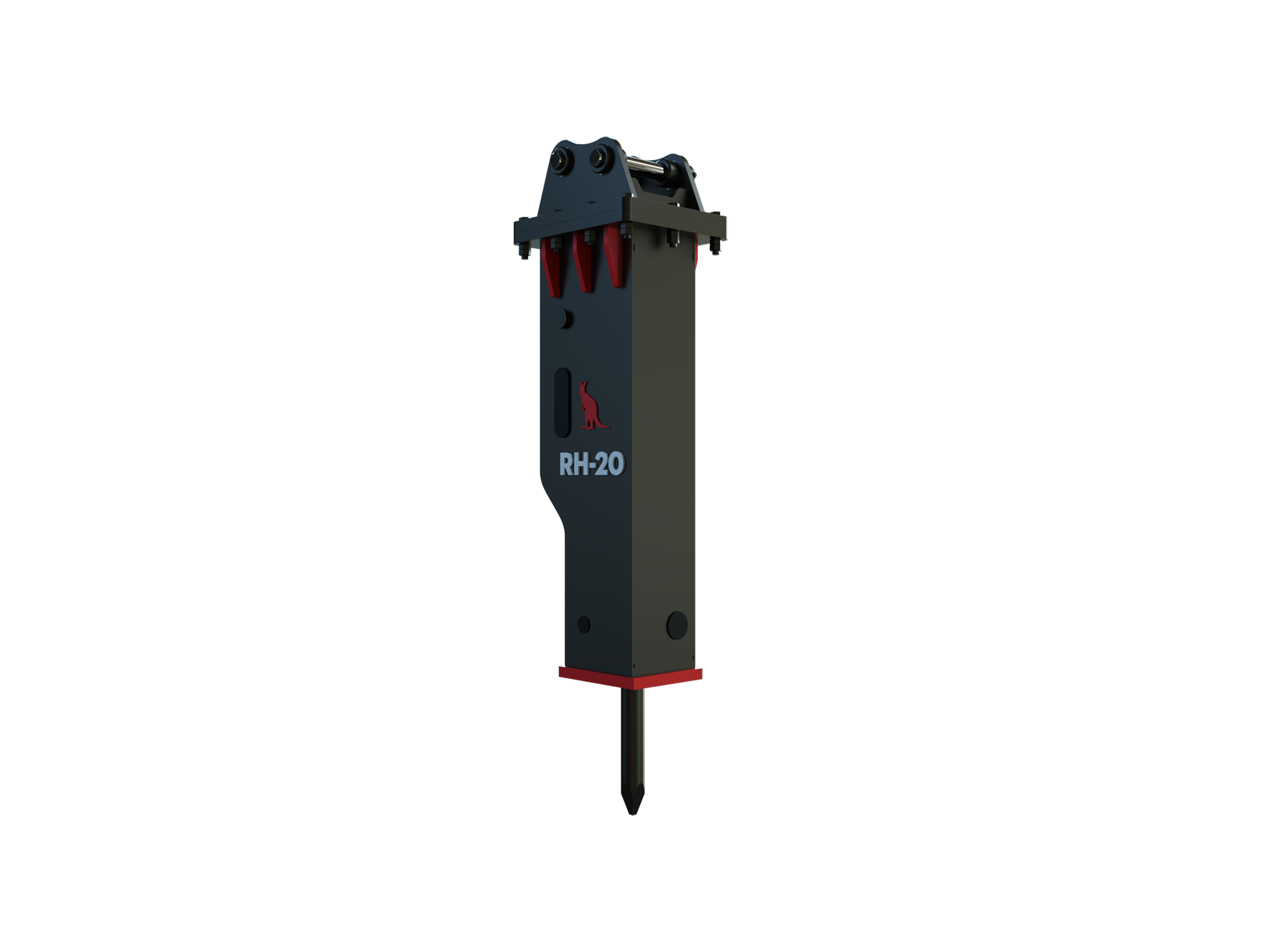 Roo Attachments RH-20 hydraulic rock breaker for 1.2t-2.7t mini excavators, additional view