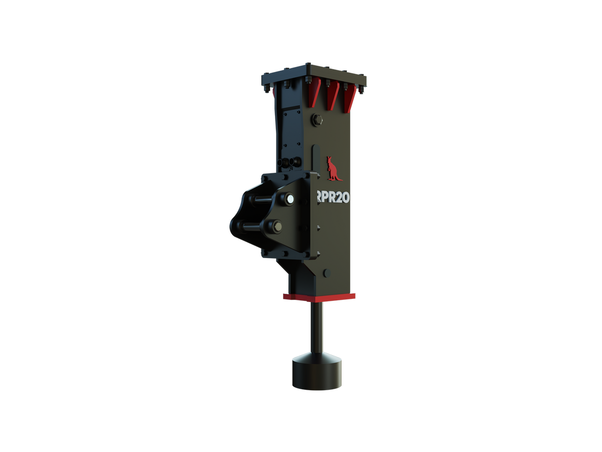 Roo Attachments RPR-20 hydraulic post rammer for 1.5t-2.5t mini excavators, additional view