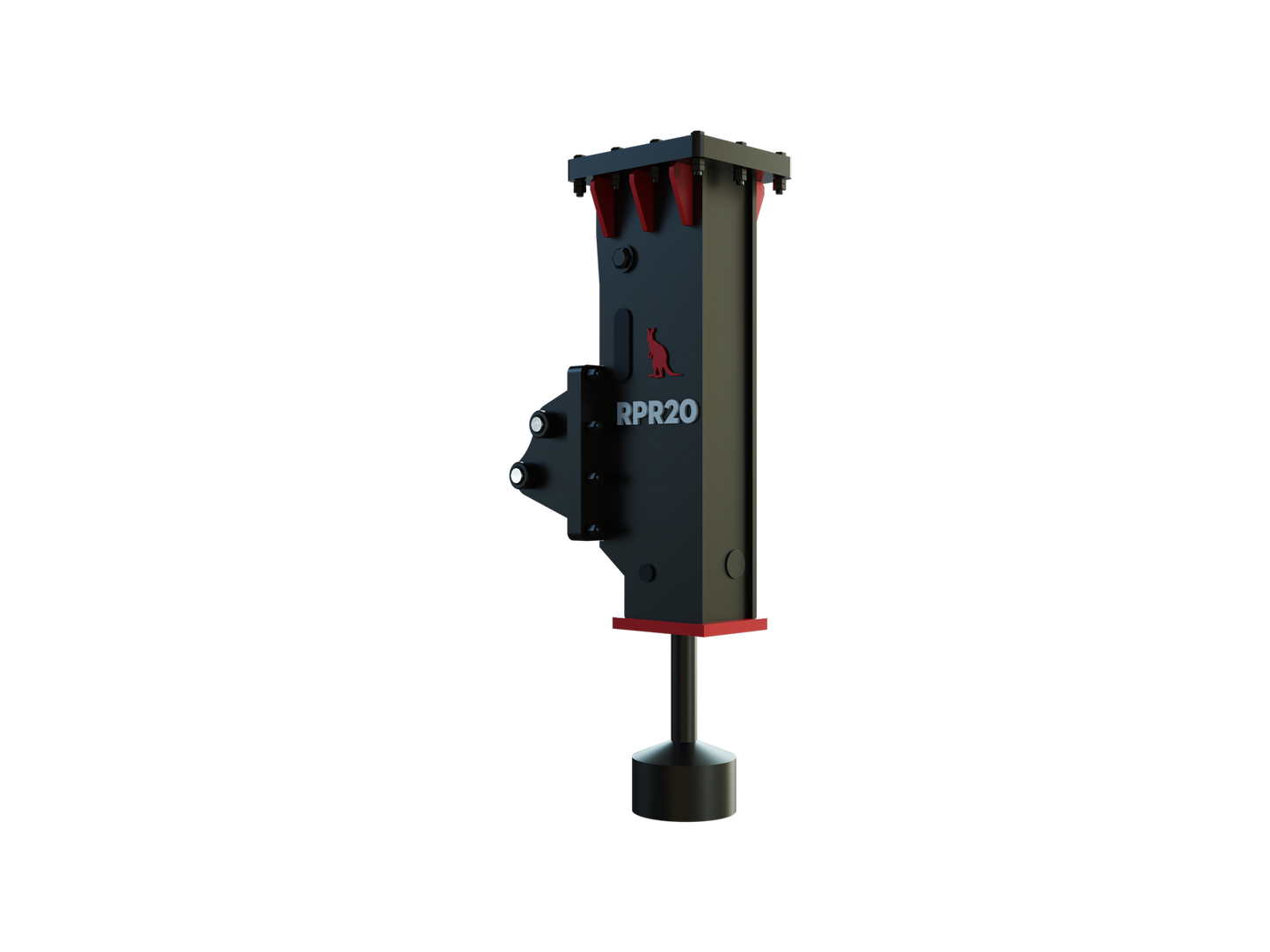 Roo Attachments RPR-20 hydraulic post rammer for 1.5t-2.5t mini excavators, additional view