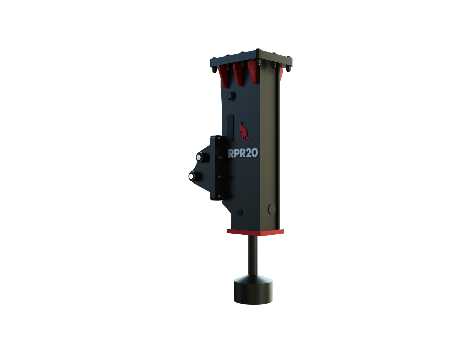 Roo Attachments RPR-20 hydraulic post rammer for 1.5t-2.5t mini excavators, additional view