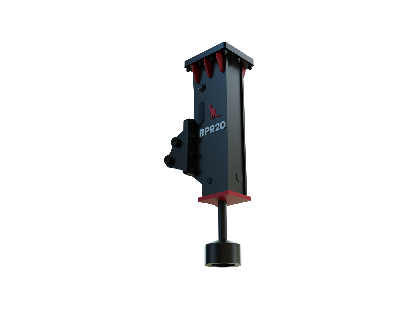 Roo Attachments RPR-20 hydraulic post rammer for 1.5t-2.5t mini excavators, additional view