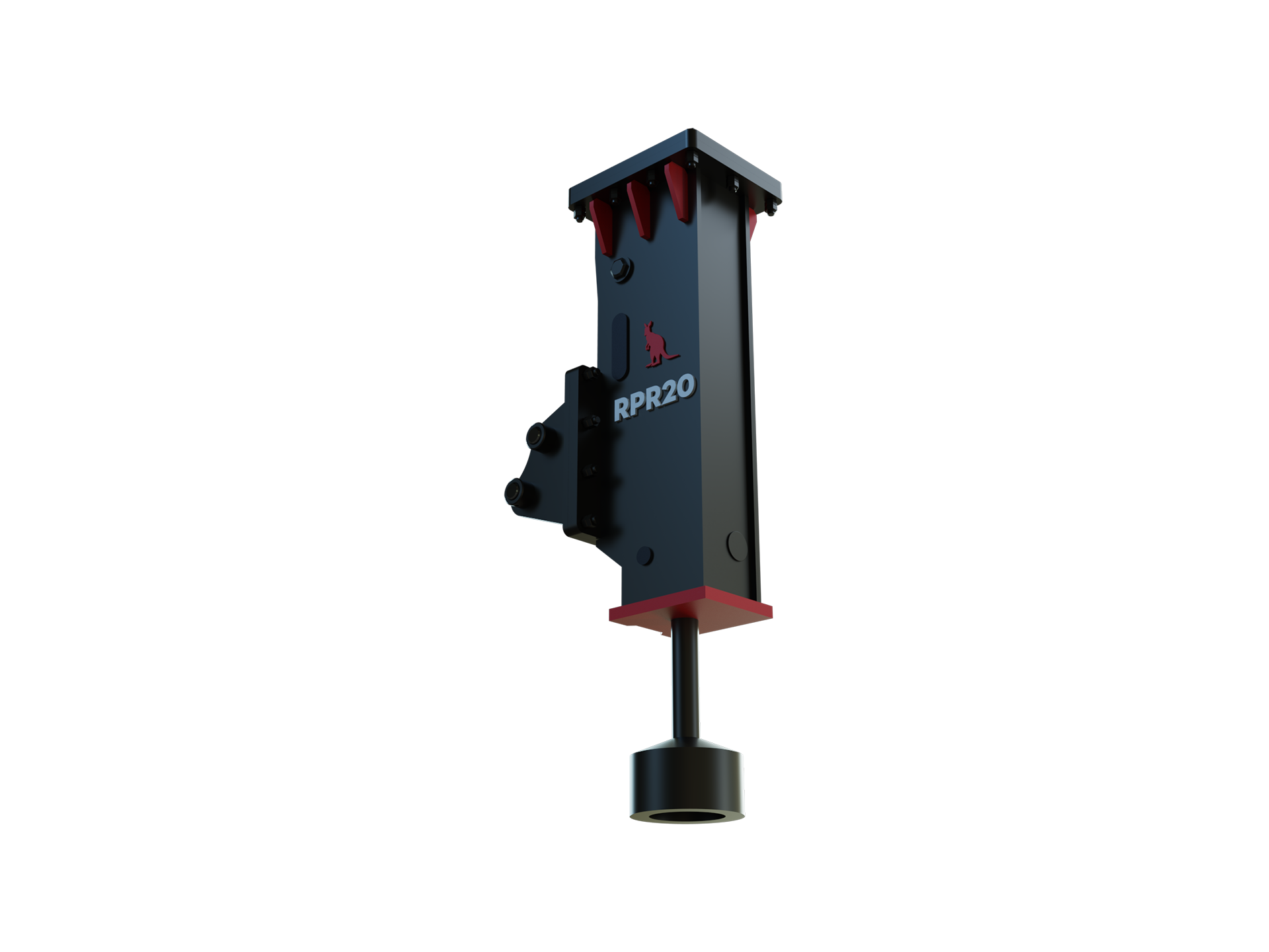 Roo Attachments RPR-20 hydraulic post rammer for 1.5t-2.5t mini excavators, additional view