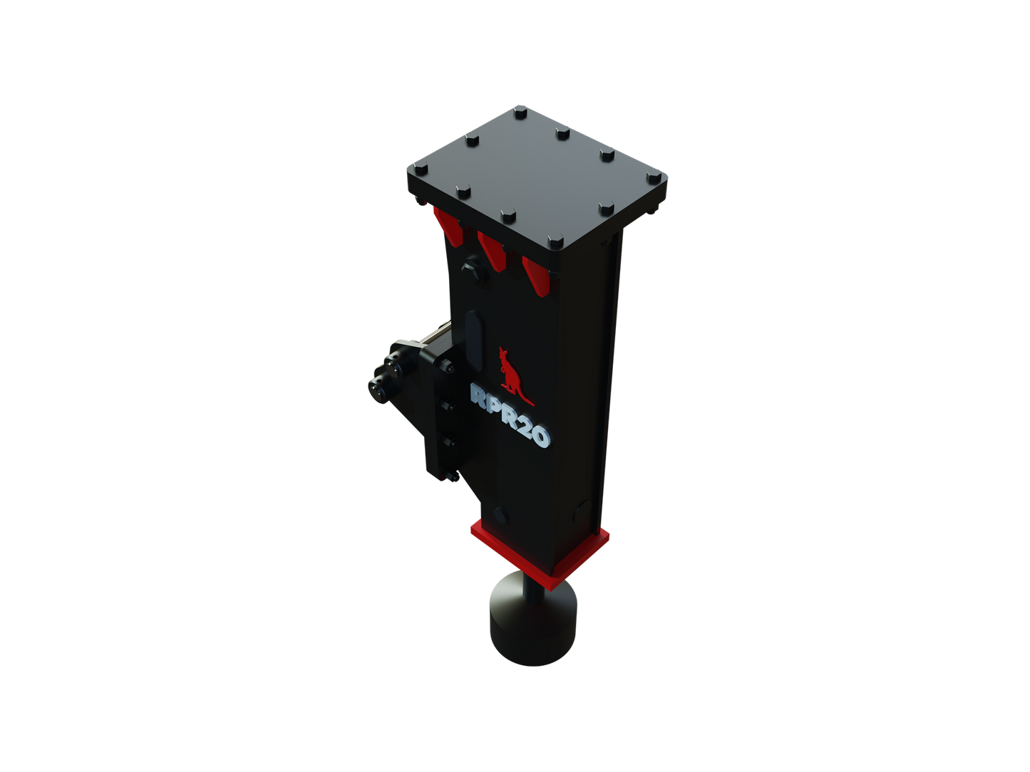 Roo Attachments RPR-20 hydraulic post rammer for 1.5t-2.5t mini excavators, additional view
