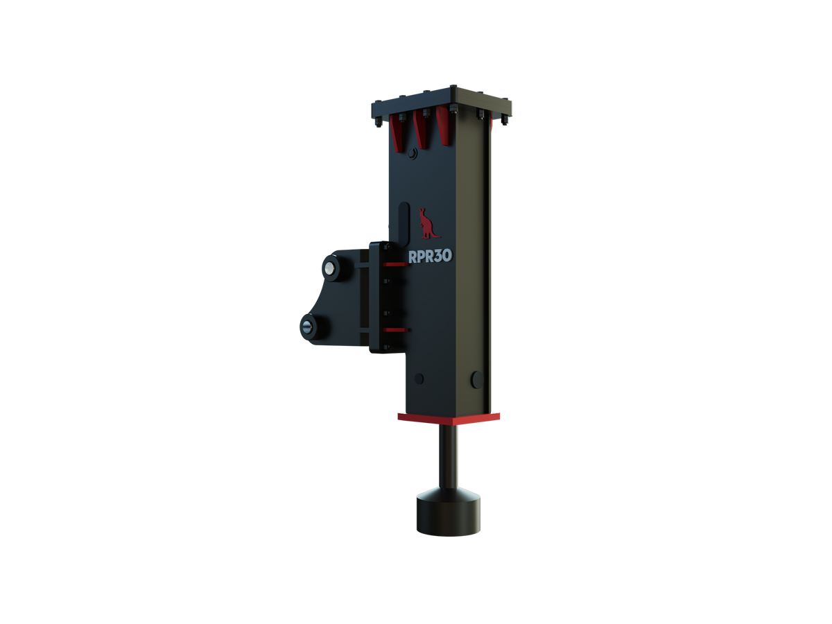 Roo Attachments RPR-30 hydraulic post rammer for 2.5t-4.5t excavators, additional view